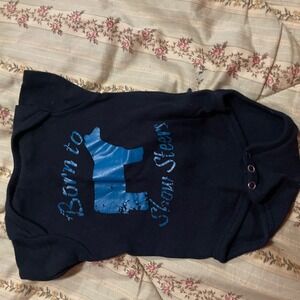 Creations of Grace Infant bodysuit Black Born to Show Steers 6-12 M Beef Cattle